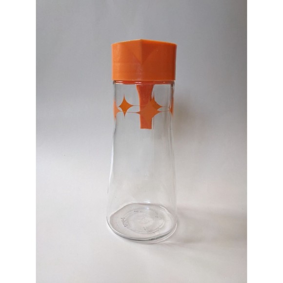 Vtg Mid-Century Anchor Hocking Glass Carafe Orange Juice Pitcher Atomic Diamond - Picture 4 of 8